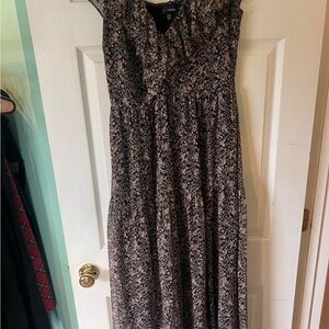 Lucy Paris Black and White Floral‎ Maxi Dress